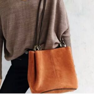 Urban Outfitters Kimchi Blue Rings Suede Bucket Bag